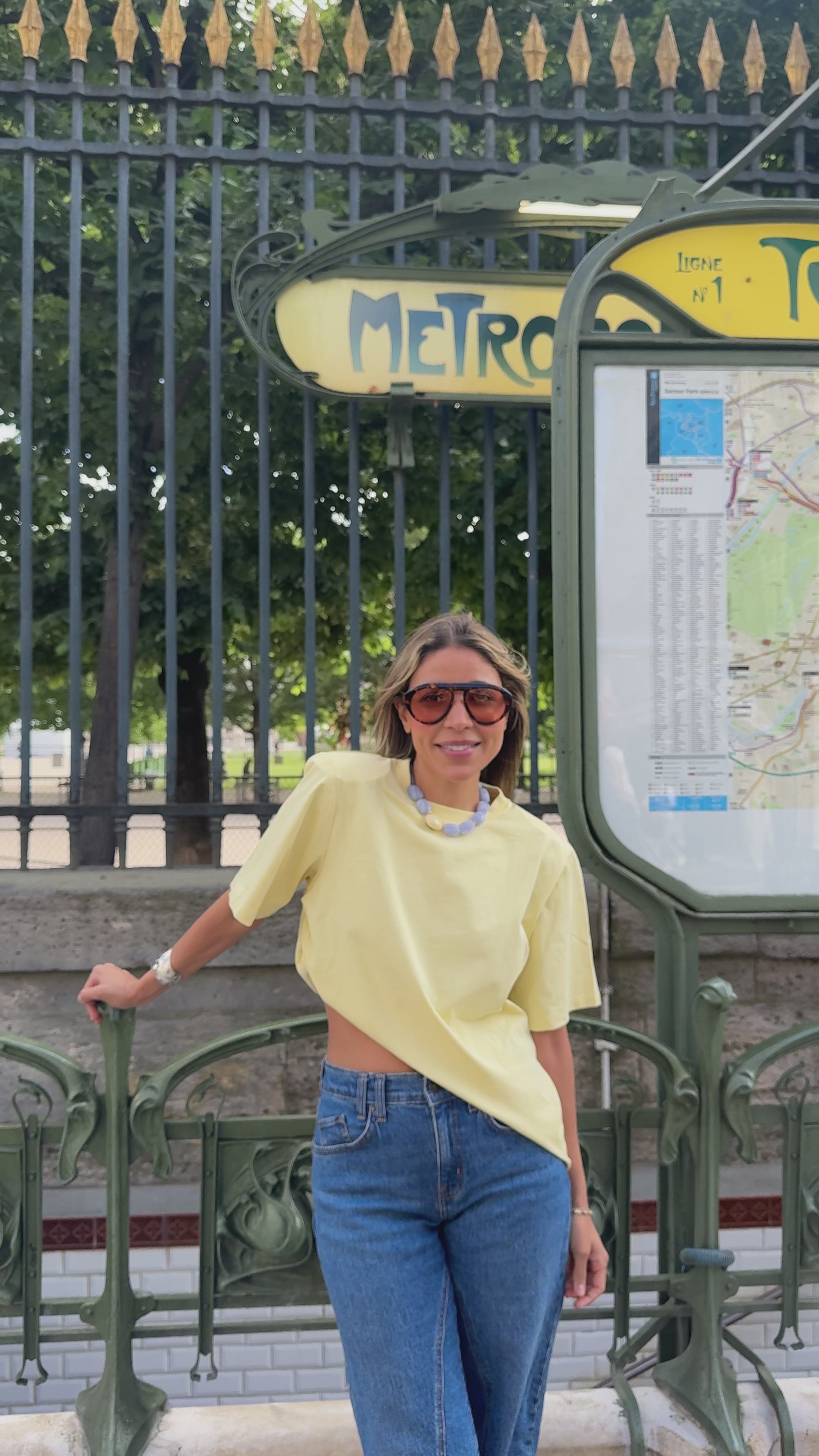 Essential One-Sided Cinched T-Shirt (Butter Yellow)
