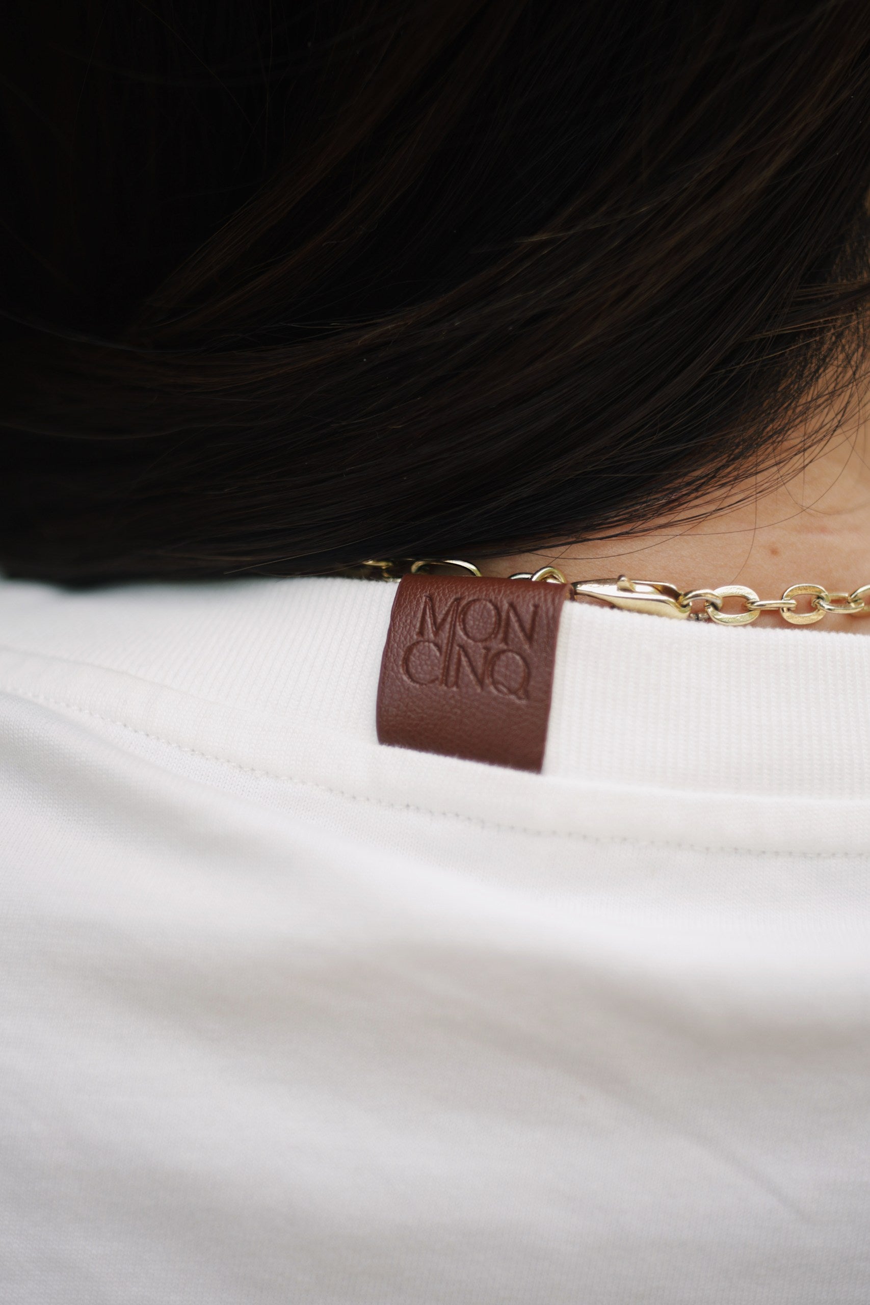 Essential One-Sided Cinched T-Shirt (White)