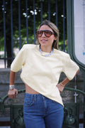 Essential One-Sided Cinched T-Shirt (Butter Yellow)
